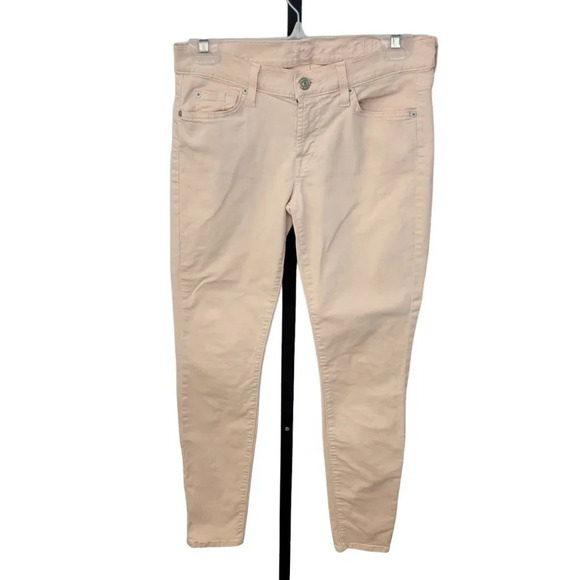 7 For All Mankind  Pale Pink Skinny Jeans - Picture 1 of 6